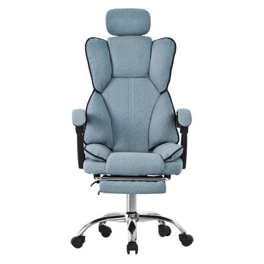 ML-Design Silla de Oficina Ergonómica Regulable Azul