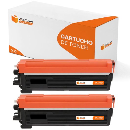 PcCom Essential Brother TN230 Tóner Compatible Negro Pack 2