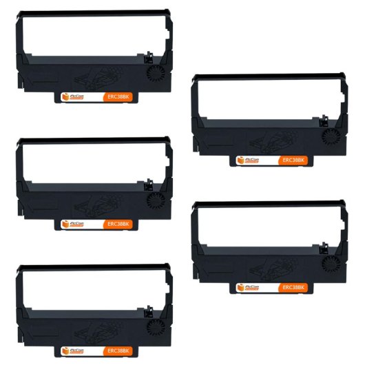 PcCom Essential Epson ERC38/ERC34/ERC30 Cinta Matricial Compatible Negro Pack 5