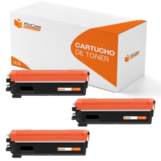 PcCom Essential Brother TN230 Tóner Compatible Negro Pack 3