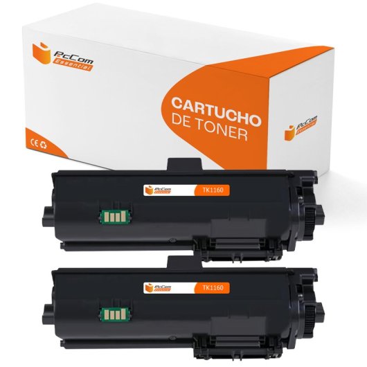 PcCom Essential Kyocera TK1160 Tóner Compatible Negro Pack 2