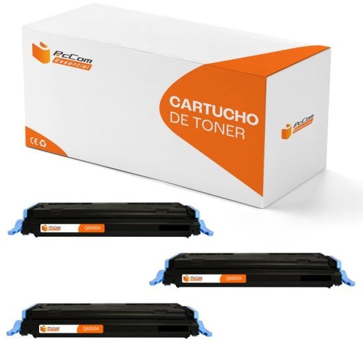 PcCom Essential HP Q6000A/124A Tóner Compatible Negro Pack 3