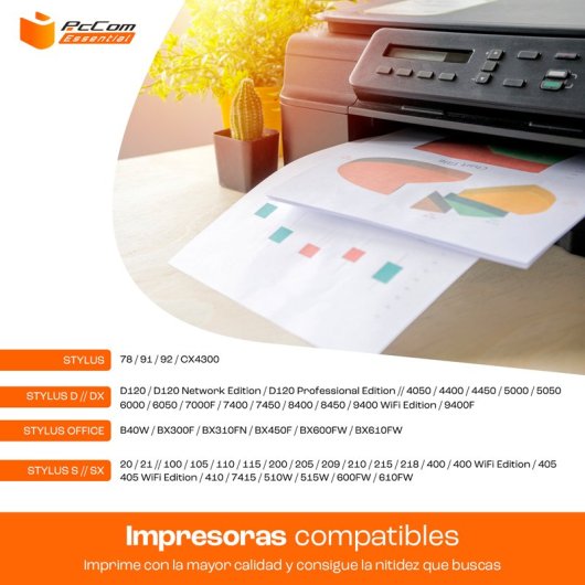 PcCom Essential Epson T7014/T7024/T7034 Cartucho Tinta Compatible Amarillo