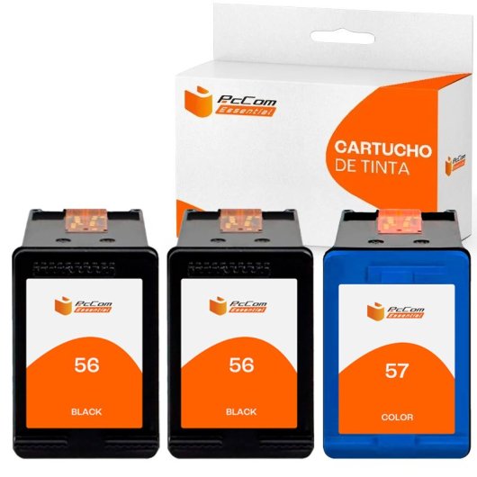 PcCom Essential HP 56/57 Cartucho Tinta Compatible Negro/tricolor Pack 3