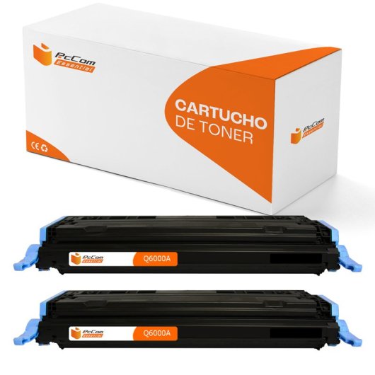 PcCom Essential HP Q6000A/124A Tóner Compatible Negro Pack 2