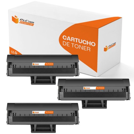 PcCom Essential Samsung MLT-D101S Tóner Compatible Negro Pack 3