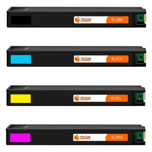 PcCom Essential HP 913A Cartucho Tinta Compatible Negro/Cian/Magenta/Amarillo Pack 4