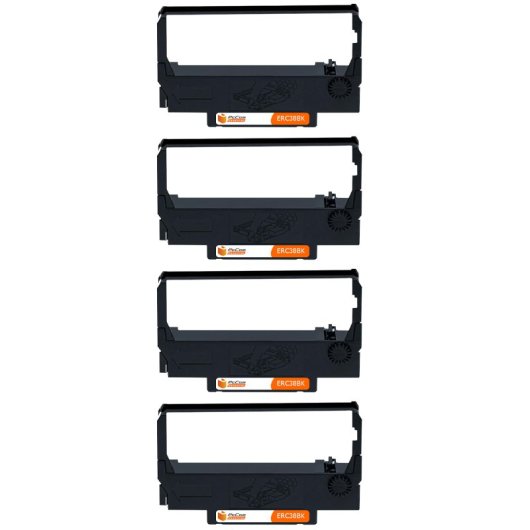 PcCom Essential Epson ERC38/ERC34/ERC30 Cinta Matricial Compatible Negro Pack 4