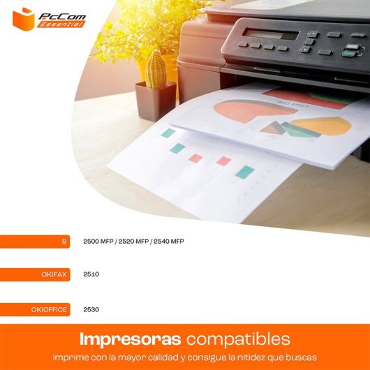 PcCom Essential OKI B2500/B2520/B2540 Tóner Compatible Negro