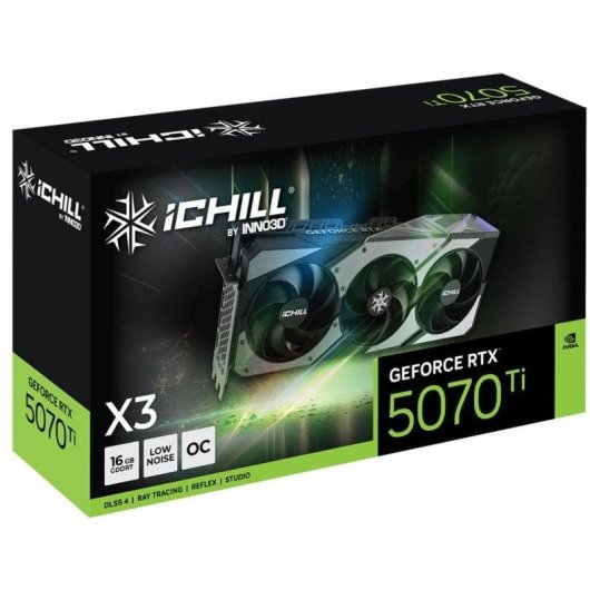 Placa gráfica Inno3D GeForce RTX 5070 Ti iChill X3 16GB GDDR7 Reflex 2 RTX AI DLSS4