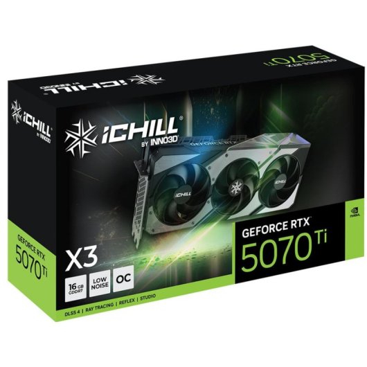 Placa gráfica Inno3D GeForce RTX 5070 Ti iChill X3 16GB GDDR7 Reflex 2 RTX AI DLSS4