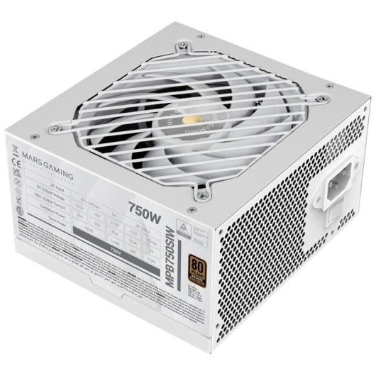 Mars Gaming MPB750SI Fonte de Alimentação ATX 750W 7 Anos de Garantia 80Plus Bronze 90% Branca