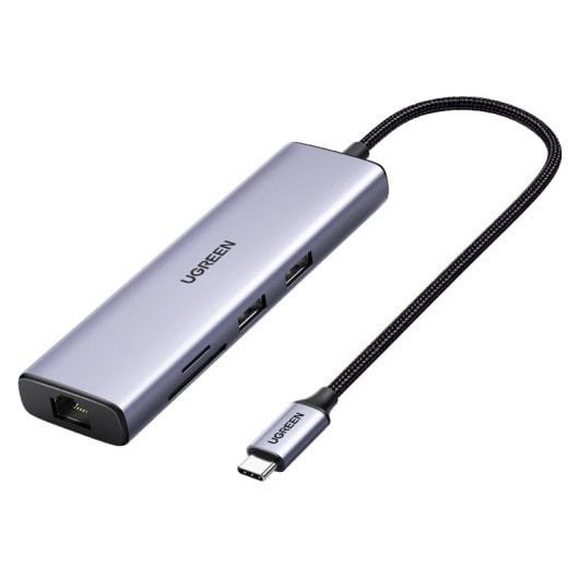 Ugreen 60515 Hub 7-em-1 USB-C para HDMI/3x USB 3.2/USB-C/SD/MicroSD Cinzento