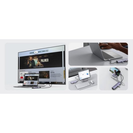 Ugreen 60515 Hub 7-em-1 USB-C para HDMI/3x USB 3.2/USB-C/SD/MicroSD Cinzento
