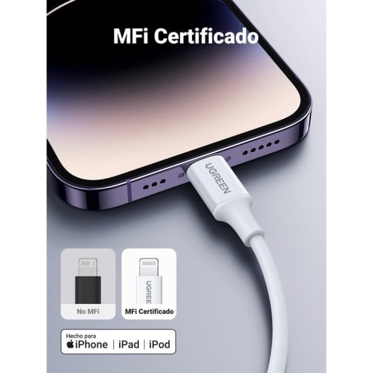 Ugreen USB-C-auf-Lightning-MFI-Kabel 1 m weiß