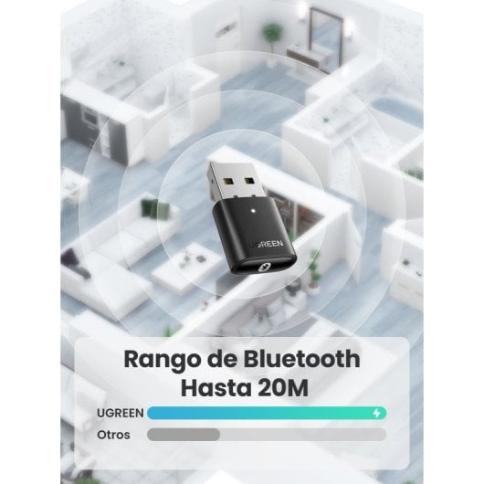 Ugreen 80889 Adaptador USB Bluetooth 5.0 Preto