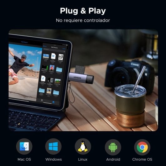 Ugreen 50706 Leitor de Cartões USB/Micro-USB Prateado
