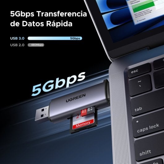 Ugreen 50706 Leitor de Cartões USB/Micro-USB Prateado