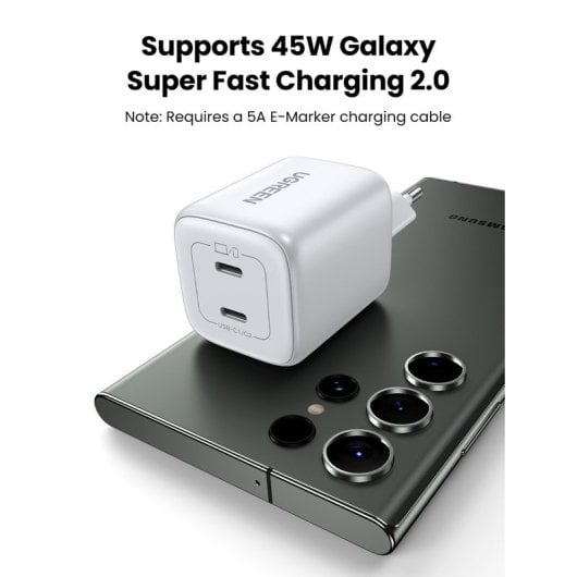 Chargeur Ugreen Nexode Gan 45w Blanc