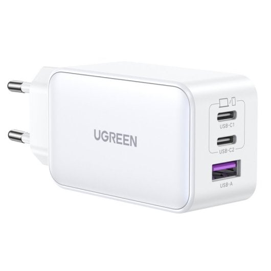 Ugreen Nexode Cargador Carga Rápida Gan 65w 2 USB-C + 1 USB-A Blanco