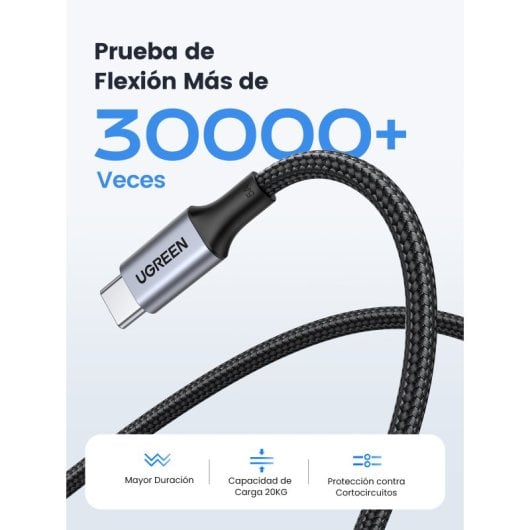 Ugreen 70427 Cabo USB2.0 USB-C para USB-C 1m Preto