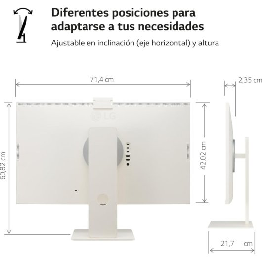 LG MyView Smart Monitor 32SR85U-W 31.5" LED IPS UltraHD 4K com Altifalantes, Altura Ajustável, USB-C e Webcam