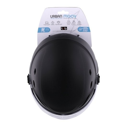 Casque de Protection TnB avec Visière pour Trottinette/Skateboard/Roller Taille M/L 55-57cm Noir Homologué