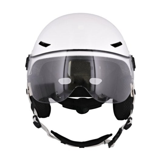 Casque de Protection TnB avec Visière pour Trottinette/Skateboard/Roller Taille M/L 55-57cm Blanc Homologué