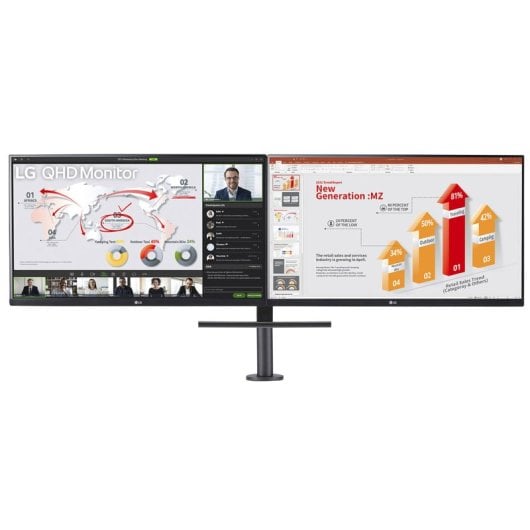 LG Ergo Dual 27QP88DP-BS 27" LED IPS QHD Altura Ajustable FreeSync USB-C