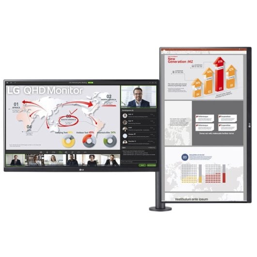 LG Ergo Dual 27QP88DP-BS 27" LED IPS QHD Altura Ajustable FreeSync USB-C