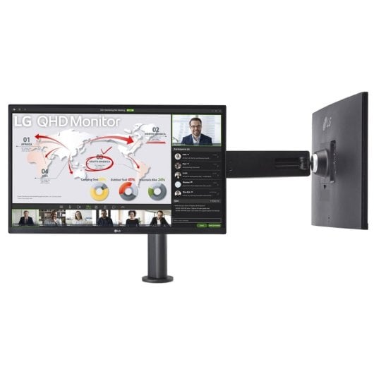 LG Ergo Dual 27QP88DP-BS 27" LED IPS QHD Altura Ajustable FreeSync USB-C