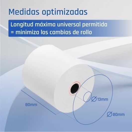 iggual Pack 50 Rollos Papel Térmico sin BPA 80x80mm