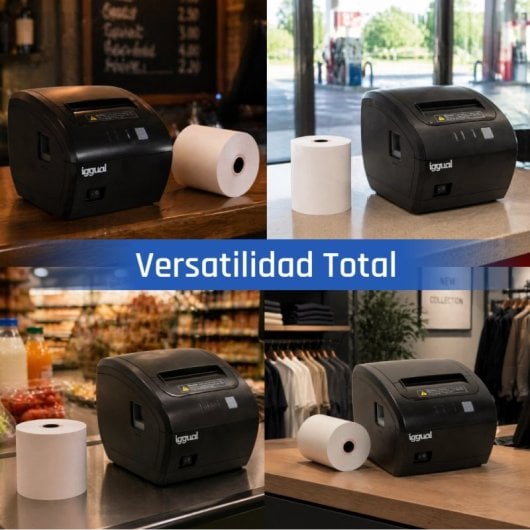 iggual Pack 50 Rollos Papel Térmico sin BPA 80x80mm