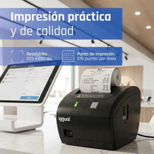 iggual TP EASY 80 Thermo-Ticketdrucker USB+RJ11 WiFi Schwarz