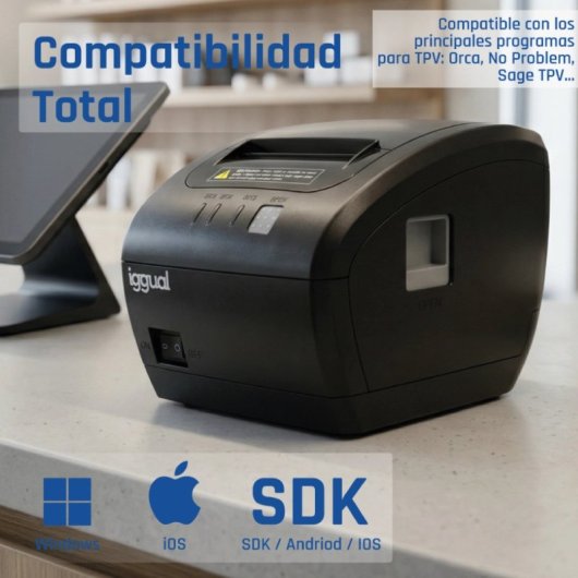 iggual TP EASY 80 Thermo-Ticketdrucker USB+RJ11 WiFi Schwarz
