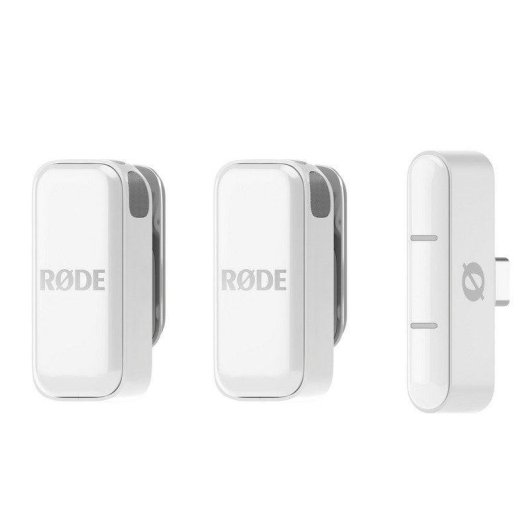Microfone Rode Wireless Micro USB-C omnidirecional compacto branco