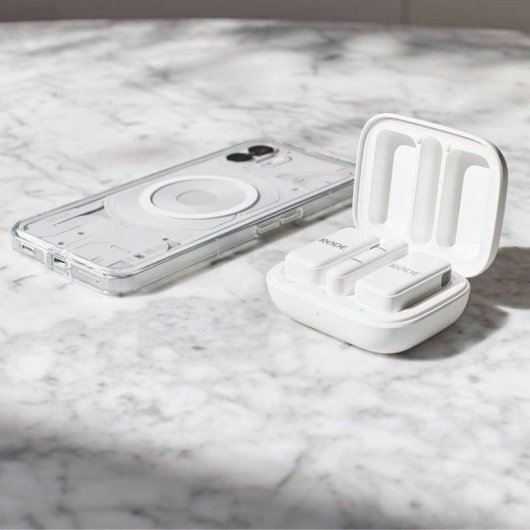Microfone Rode Wireless Micro USB-C omnidirecional compacto branco