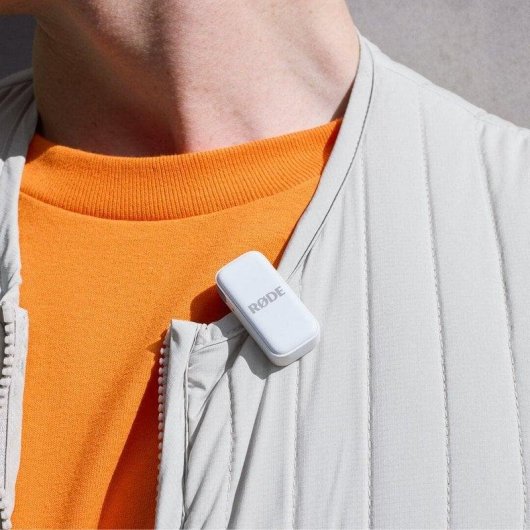 Microfone Rode Wireless Micro USB-C omnidirecional compacto branco