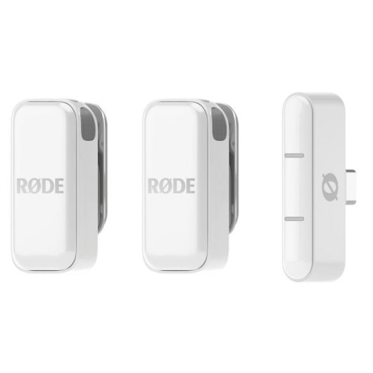 Microfone Rode Wireless Micro USB-C omnidirecional compacto branco