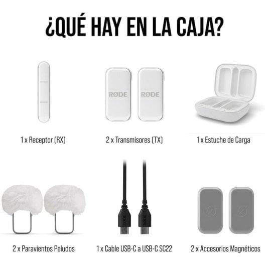 Rode Wireless Micro Micrófono Inalámbrico Ultracompacto Lightning Blanco