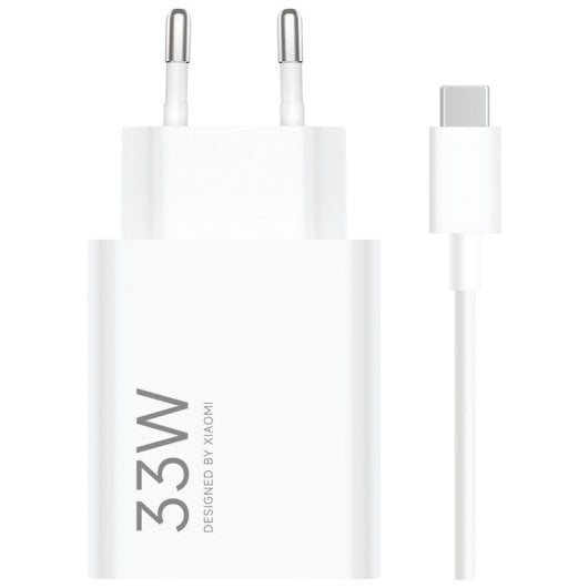 Xiaomi Adaptador de Corriente de Carga Rápida 33W USB-A Blanco + Cable USB-A a USB-C
