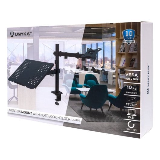 Unykach TV-/Monitor-Tischständer für 13-32-Zoll-Bildschirme mit Laptop-Ständer