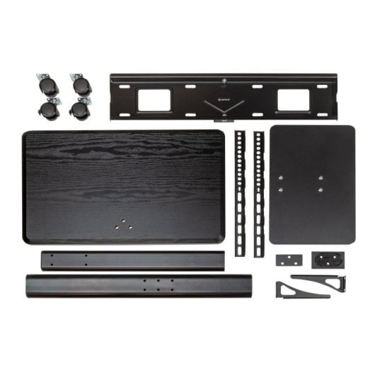 Unykach Boden-TV-Ständer, mobil mit Ablage und höhenverstellbar für 32-75-Zoll-Bildschirme, max. Vesa 600 x 400 mm