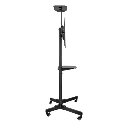 UNYKAch UK501 Supporto da pavimento mobile con ripiani e altezza regolabile per TV VESA 600x400mm e 32-75"