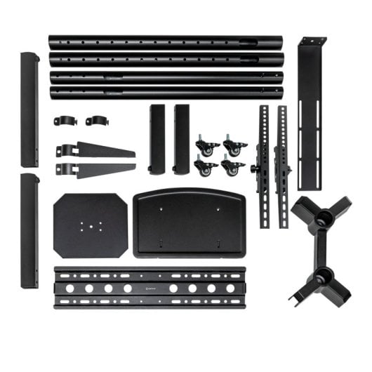 UNYKAch UK501 Supporto da pavimento mobile con ripiani e altezza regolabile per TV VESA 600x400mm e 32-75"