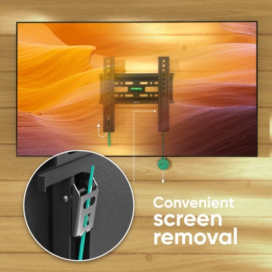 Support mural TV Onkron de 17 à 43 pouces - Support mural TV universel avec poids jusqu'à 30 kg - Bras mural TV avec Vesa de 75x75 à 200x200 / Support mural TV fixe FM1-B Noir