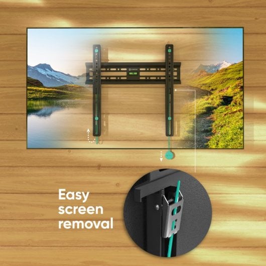Support mural TV Onkron 32 à 65 pouces - Support mural TV universel avec poids jusqu'à 50 kg - Support mural TV fixe avec Vesa max 400x400 mm / Support mural TV fixe FM2-B Noir