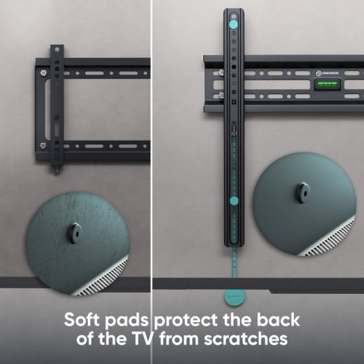 Support mural TV Onkron 32 à 65 pouces - Support mural TV universel avec poids jusqu'à 50 kg - Support mural TV fixe avec Vesa max 400x400 mm / Support mural TV fixe FM2-B Noir