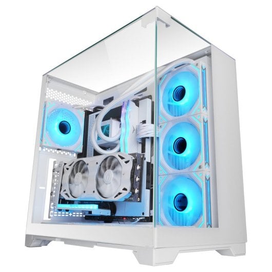 Mars Gaming MC-Vision Caixa ATX com Três Vidros Temperados Sem Moldura, Duas Câmaras e USB 3.0 Branca