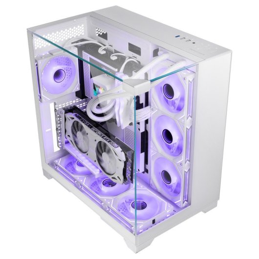 Mars Gaming MC-Vision Caixa ATX com Três Vidros Temperados Sem Moldura, Duas Câmaras e USB 3.0 Branca